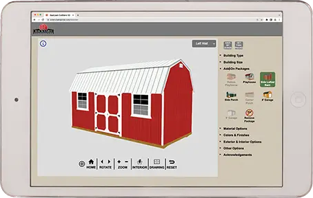 Preview of the Legacy Structures 3D shed builder tool