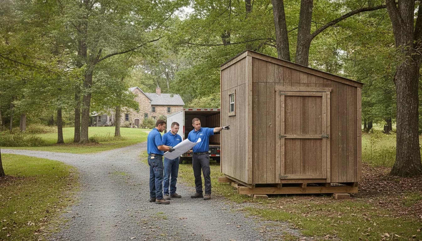 Portable storage shed being planned for careful relocation