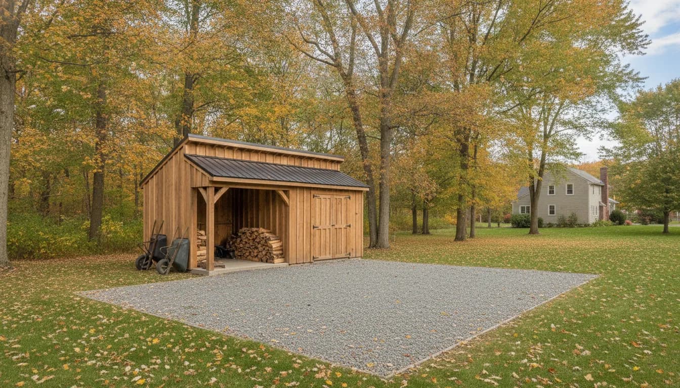 Storage shed in an Upstate New York backyard